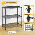 thumbnail image 4 of REIBII 3 Tier Wire Shelving Unit,24"W Adjustable Metal Storage Rack,Multipurpose Shelf for Kitchen,Laundry,Bathroom,Black, 4 of 8