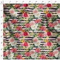 thumbnail image 4 of Soimoi Tissu Satin Modal Rose Rayé & Roses Grandiflora Imprimé Floral 1 Yard 42 Pouces de Large, 4 of 4