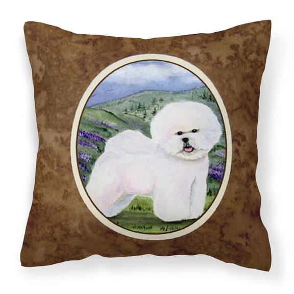 Carolines Treasures SS8025PW1414 Bichon Frise Fabric Decorative Pillow, 14Hx14W, multicolor