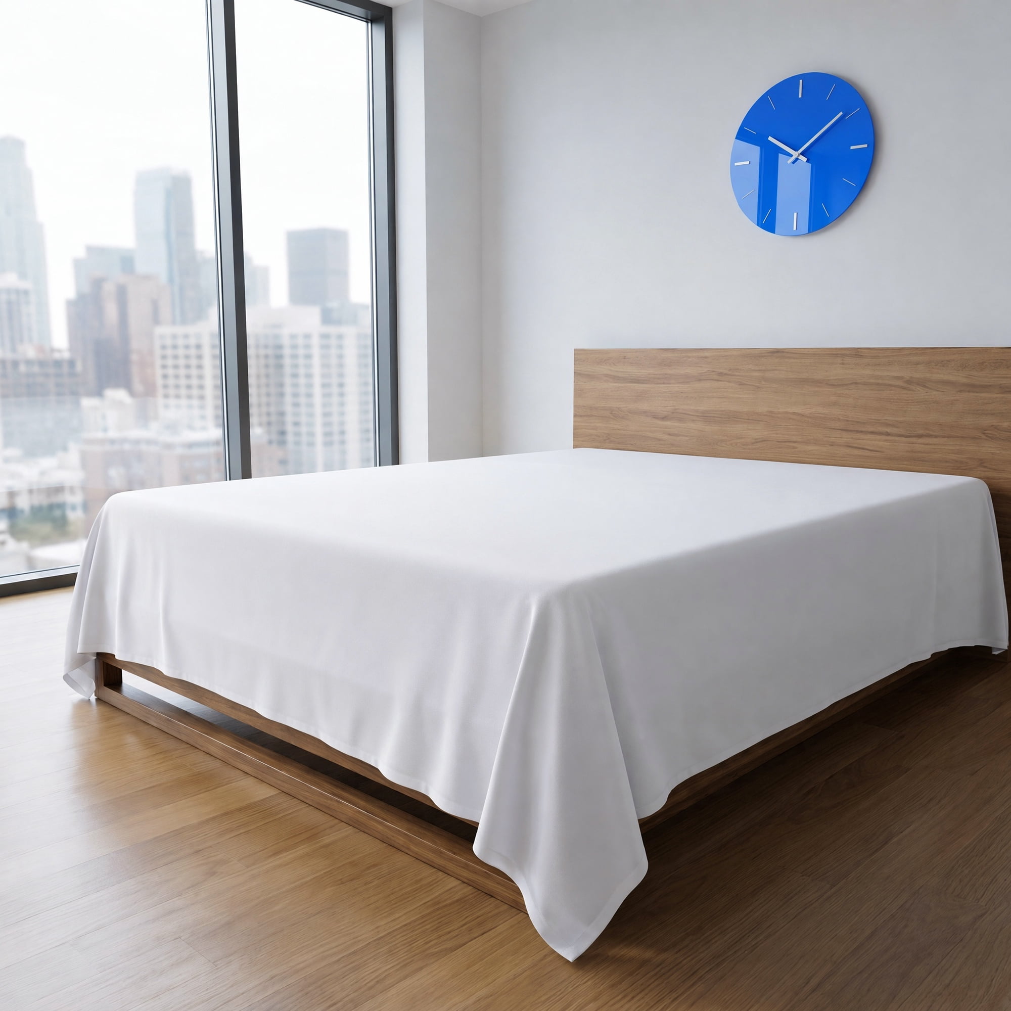 Unique Bargains Microfiber Ice Bed Sheet Flat Sheet Bedding for Bedroom White 91"x96"