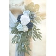 thumbnail image 4 of Set de flores artificiales en forma de arco para boda, color azul polvoriento de Ling's Moment, 4 of 8
