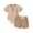 A119-Khaki, variant on TOWED22 Baby Boy Tractor Print Summer Clothes Short Sleeve T-Shirt Shorts 2 Piece Outfit Khaki,9-12 M