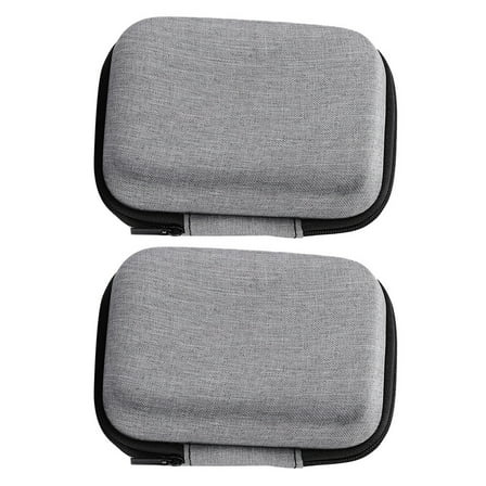 Ifundom Storage Case Grey EVA Compact Electronics Organizer Bag 2 Pieces Protective Carrying Pouch