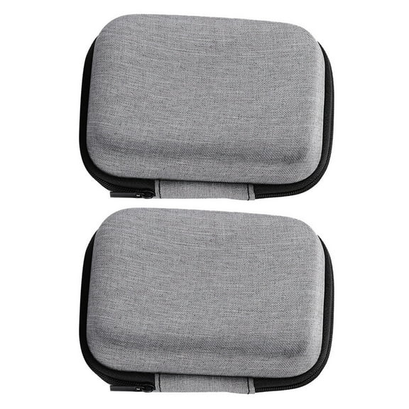 Ifundom Storage Case Grey EVA Compact Electronics Organizer Bag 2 Pieces Protective Carrying Pouch