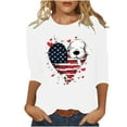 thumbnail image 2 of Nrmvnmi Patriotic Shirts for Women American Flag 3/4 Sleeve Shirt 4Th of July Independence Day Crewneck Cute Festival Tops Mothers Day Gifts, 2 of 4