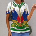 thumbnail image 6 of Haiti National Emblem T Shirts Basic T-Shirt Short Sleeve Ladies Tee Shirt Summer Graphic Clothing, 6 of 6