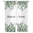 thumbnail image 2 of Summer Tropical Eucalyptus Leaves Tulle Curtains for Living Room Kitchen Bedroom Sheer Tulle for Cafe Hotel Modern Home r, 2 of 7