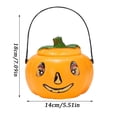thumbnail image 5 of Halloween Pumpkin Bucket Plastic Trick Or Treat Bucket with Lid Halloween Candy Bucket for Student Halloween Party Supplies Halloween Decoration 1 Pack, 5 of 5