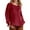 Red, variant on Women's Long Sleeve Round Neck Solid Color Loose Fit Casual Shirt Comfortable and Versatile, for Everyday Wear