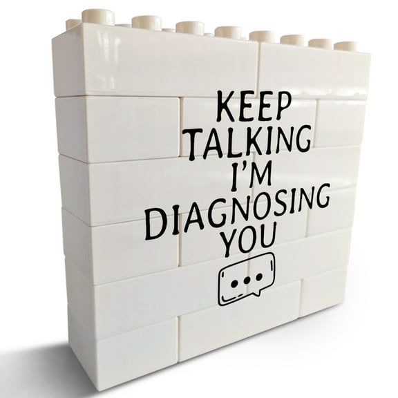 Desk Sign 4.7x5 Inch Mental Health Decor Keep Talking I'M Diagnosing You Funny Desk Decorative Sign Desk Decor Psychology Decor School Counseling Office Decor Therapist Office Decor Gift For Women Men
