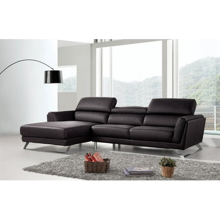 Vig Divani Casa Doss Modern Black Eco Leather Sectional Sofa Left Facing Chaise Vig Divani Casa Doss Modern Black Eco Leather Sectional Sofa Left Facing Chaise