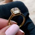 thumbnail image 2 of DBESTSTUDIOS 8x6 MM / Emerald Cut Moissanite Engagement Ring Bezel Set Solitaire Gold Ring Delicate Anniversary Stacking Ring Birthday Gift For Mom, 2 of 2