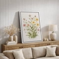 thumbnail image 4 of Framed Canvas Print Wildflower Wall Art Botanical Decorative for Living Room Bedroom - 24"x36" WHITE, 4 of 8