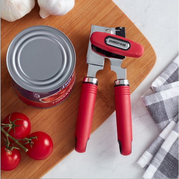 Farberware Soft Grips Can Opener with Red Handle