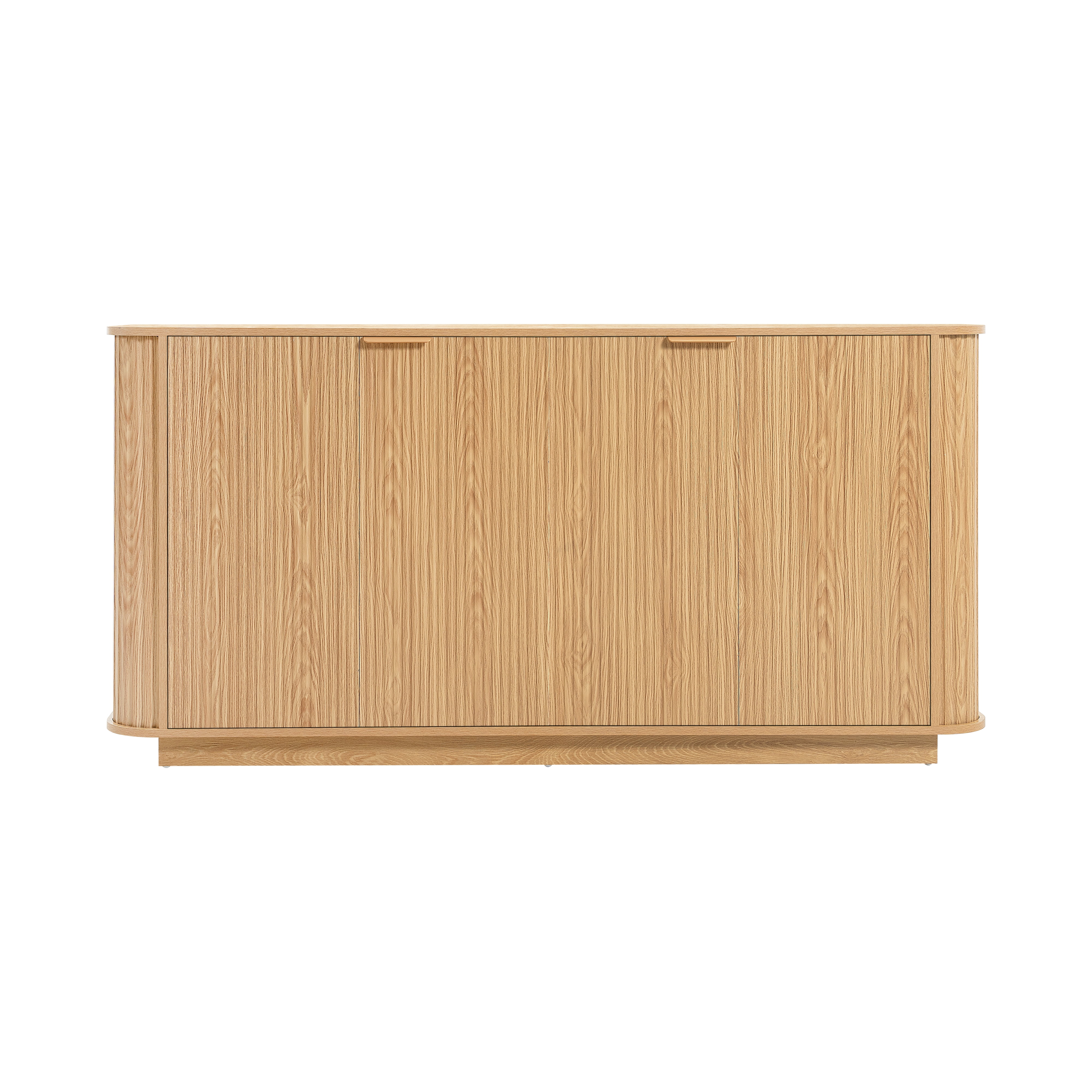 63" Wavy Storage Sideboard, Double-Door Buffet Cabinet with Adjustable Shelves, Suitable for Kitchen, Living Room, Hallway, Versatile Storage (Natural)
