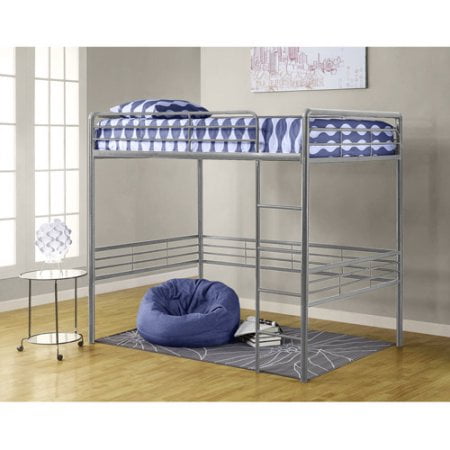 Loft Queen - Full Metal Loft Bed, Silver with Spa Sensations 6
