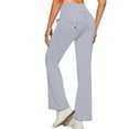 thumbnail image 5 of Bovemsi Casual Pants for Women Women's Solid Color Button Pocket Wide Leg Yoga Beach Trousers with Pockets, 5 of 9