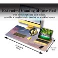 thumbnail image 3 of Big Mouse Pad Pink Desk Decor for Girls, Gaming Mouse Pads Desk Pad for Woman Keyboard Mousepad, Mouse Pad Big Non-Slip Rubber Base, 35.4" X 15.7" for Work/Game/Office Watercolor Pastel Sky, 3 of 6