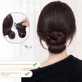 thumbnail image 3 of Extension de Postiche Chignon Tressé, Épingle Basse en Fibre Synthétique Résistante à la Chaleur pour Queue de Cheval Élégante, Style Naturel et Ajustement Confortable, Brun Foncé, 3 of 8