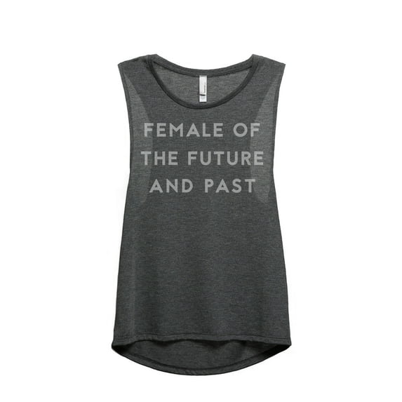Thread Tank Future Is Female Women's Sleeveless Muscle Tank Top Charcoal Large