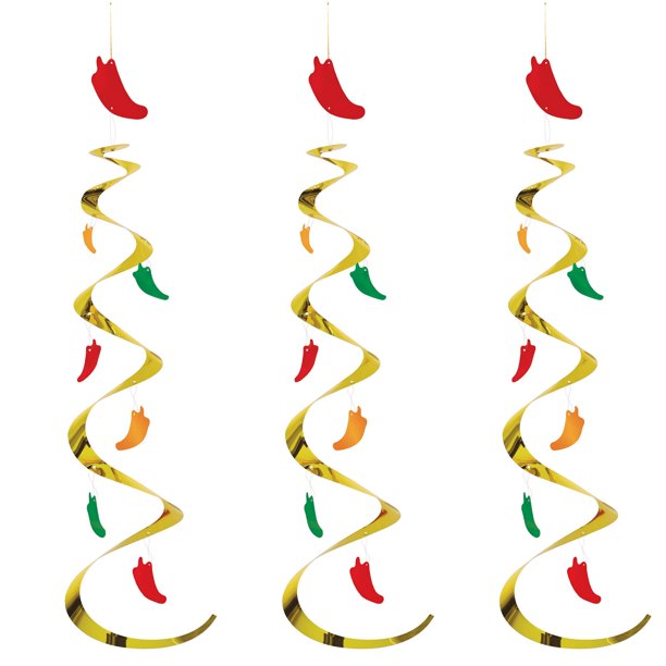 Decoraciones colgantes Beistle 30 Chili Pepper Whirls