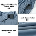 thumbnail image 3 of Men's Fleece Lined Water Resistant Ski Snow Pants Thermal Insulated Windproof Outdoor Pants with 3 Zipper Pockets Blue, 3 of 8