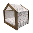 thumbnail image 2 of Valentines Day Pet House, Couples in Various Poses Lovers Proposing Kissing Strolling Vintage Style, Outdoor & Indoor Portable Dog Kennel with Pillow and Cover, 5 Sizes, Multicolor, by Ambesonne, 2 of 5