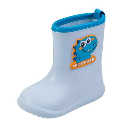 

DNDKILG Kids Girl s Boy Spring Summer Fall Rain Boots First Walkers Shoes Toddler Baby Graphic Blue 1Y-8Y