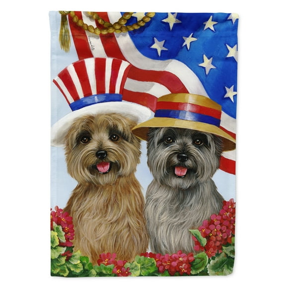 Carolines Treasures PPP3060CHF Cairn Terrier USA Flag Canvas House Size Large multicolor