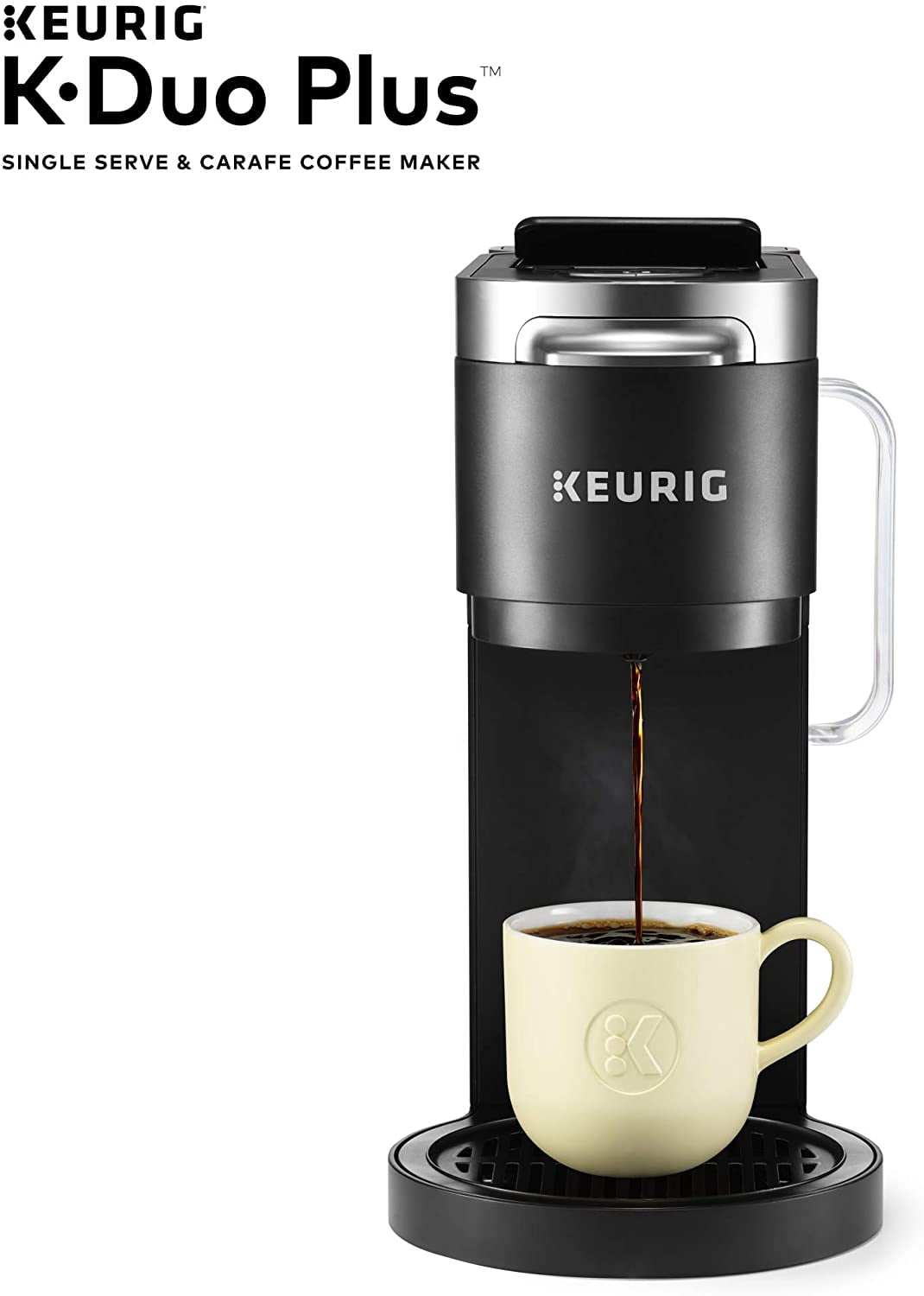 Keurig K-Duo Plus Coffee Maker, with Single Serve K-Cup Pod and 12 Cup Carafe Brewer, Black