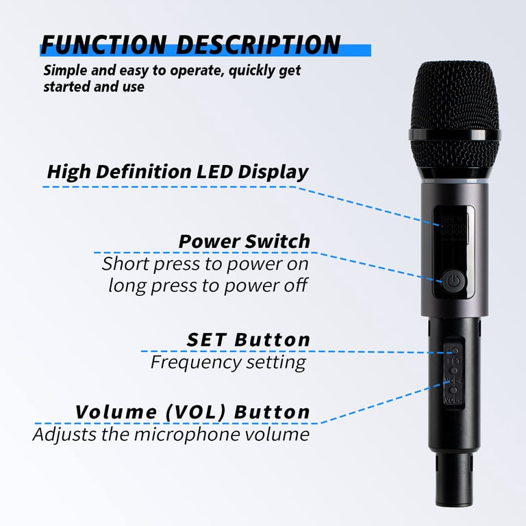DAMMYTY Dual Wireless Handheld Dynamic Microphone System photo 7