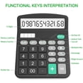 thumbnail image 3 of Calculadora HZFJ YOUHO batería solar 12 bits LCD grande negra KK-837B 1PACK, 3 of 3