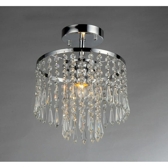 Warehouse of Tiffany Seek Chrome and Crystal 1-light Tiered Chandelier