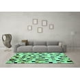 thumbnail image 3 of Ahgly Company Indoor Rectangle Checkered Turquoise Blue Modern Area Rugs, 5' x 8', 3 of 4