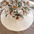 thumbnail image 5 of WeiHuan Toys Falda de árbol de Navidad de punto: falda de árbol de ganchillo de color blanco crema de 36 pulgadas, adornos rústicos de punto grueso para árbol de Navidad, decoración navideña de estilo, 5 of 5