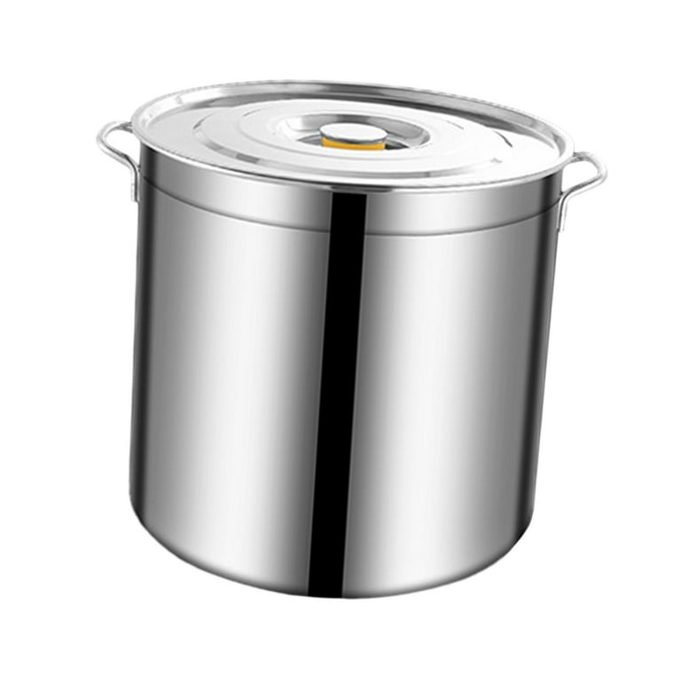 Stainless Steel Deep Stock Cooking Pot With Lid Cater Stew Casserole  Boiling