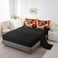 thumbnail image 3 of Erosebridal Football Cincinnati Bedding Sets, Soccer Sport Comforter Sets with Sheets, Orange Black Reversible Bed Sheets Set, Breathable Room Decoration, 7pcs, 3 of 6