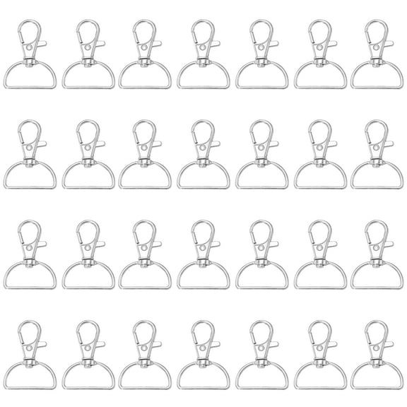 Swivel Clasp Hooks 1 Inch (26mm), 35 Pcs Metal Lobster Claw Clasp for Keychain Making, Silver