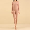 thumbnail image 2 of Silk Thermal Underwear Set Velvet Soft Autumn Winter Base Layer Two Piece Outfit for Women and Men, 2 of 5