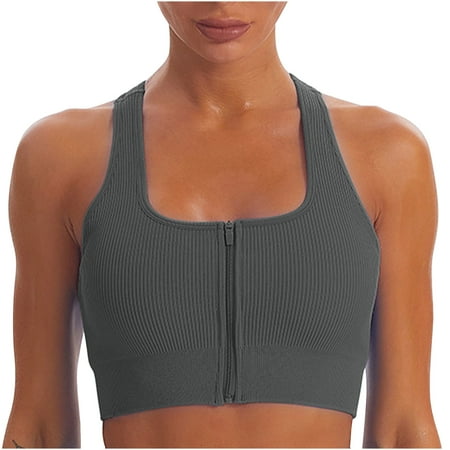 

Yedhsi Zipper Front Sports Bra Padded High Impact Support for Yoga Gym Workout Fitness Bras for Women