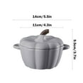 thumbnail image 3 of Yyuenw Pumpkin Bowls Ceramic Pumpkin Dish 10 oz Casserole Cookware Serving Pot Pumpkin Safe Oven Pot with Lid and Handle for Fall Halloween Thanksgiving Autumn Cooking Baking Dessert, 3 of 5