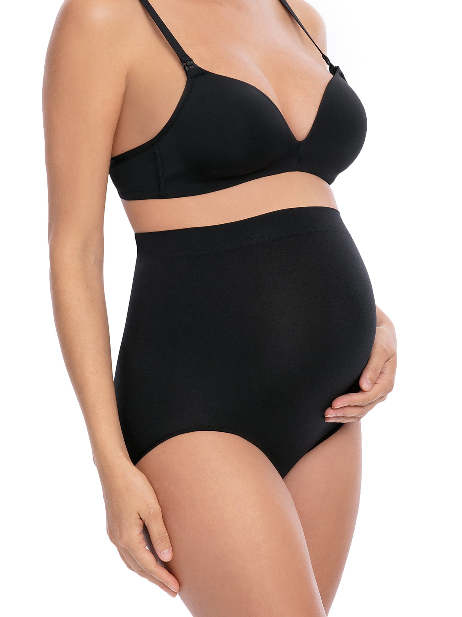 Secret Treasures Women's Maternity Over The Belly Seamless Panty, 3 Pack