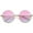 Gold / Pink-Blue, variant on sunglassLA Unisex Bohemian Full Metal Frame Gradient Flat Lens Oversize Round Sunglasses (Gold / Blue-Pink) - 54mm