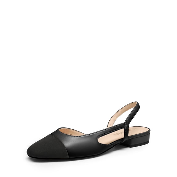 DREAM PAIRS Women’s Slingback Flats Square Toe Low Heel Dress Shoes for Work Office and Casual Wear