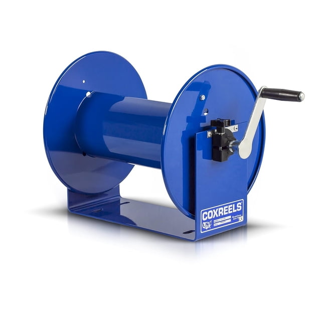 Coxreels 112-3-150 Carrete de manguera de manivela | Bobina para enrollar mangueras y cables | Carrete de almacenamiento giratorio con manivela | Carrete de manguera de acero | Se adapta a manguera de