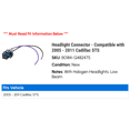 thumbnail image 2 of Headlight Connector - Compatible with 2005 - 2011 Cadillac STS 2006 2007 2008 2009 2010, 2 of 2
