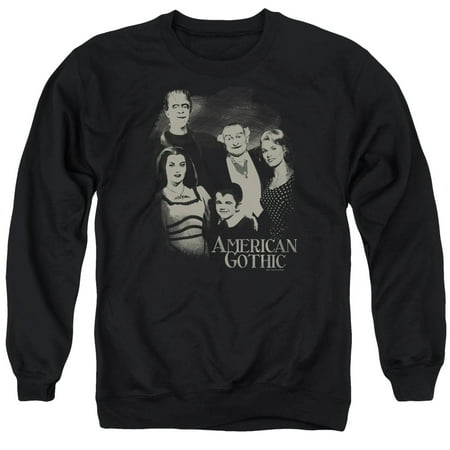 Gothic Adult Sweatshirt - The Munsters Monster Sitcom TV Show American Gothic Adult Crewneck Sweatshirt