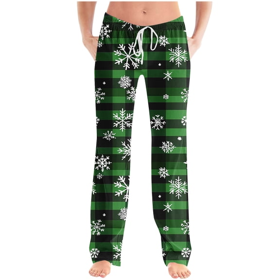 Mens Christmas Pajama Pants Big & Tall Sleep Lounge Pants Drawstring Holiday Xmas Pjs Bottoms Dark Green, 4XL