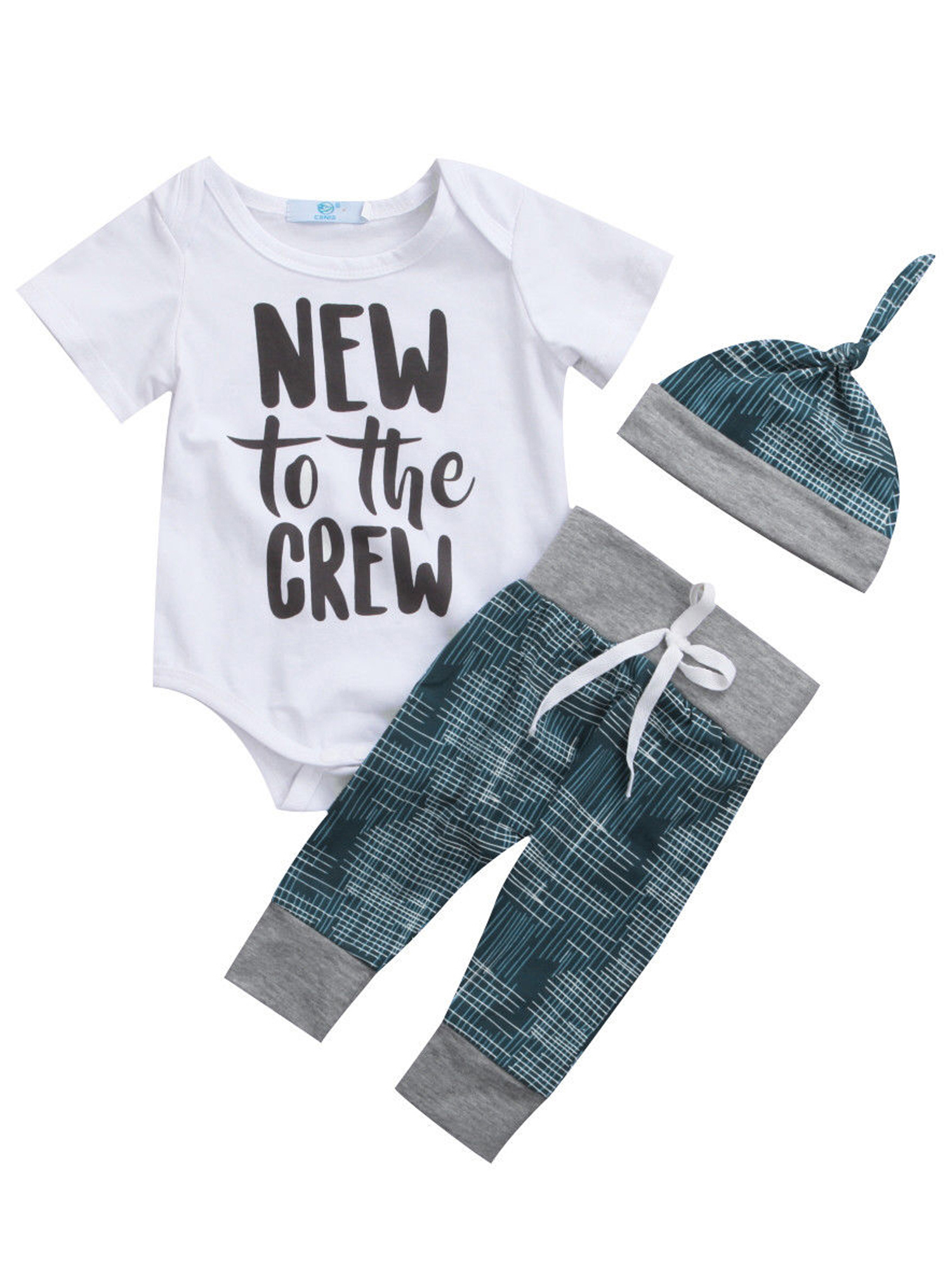 Cute Newborn Baby Boy Girl Clothes Jumpsuit Romper Bodysuit Pants Hat Outfit
