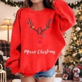 thumbnail image 2 of PMVFHDE Chandail à Capuchon et Chandails en Molleton pour Filles Imprimés Graphiques Col Rond Manches Longues Mignon Chandail Épaule Tombante pour Filles Rouge, 5-6 Ans, 2 of 6